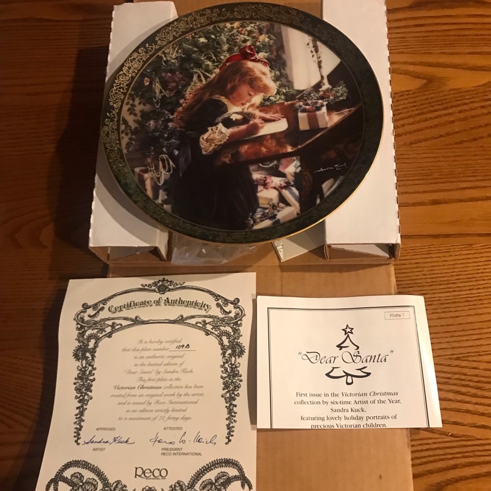 Sandra Kuch Victorian Christmas Collection Plate